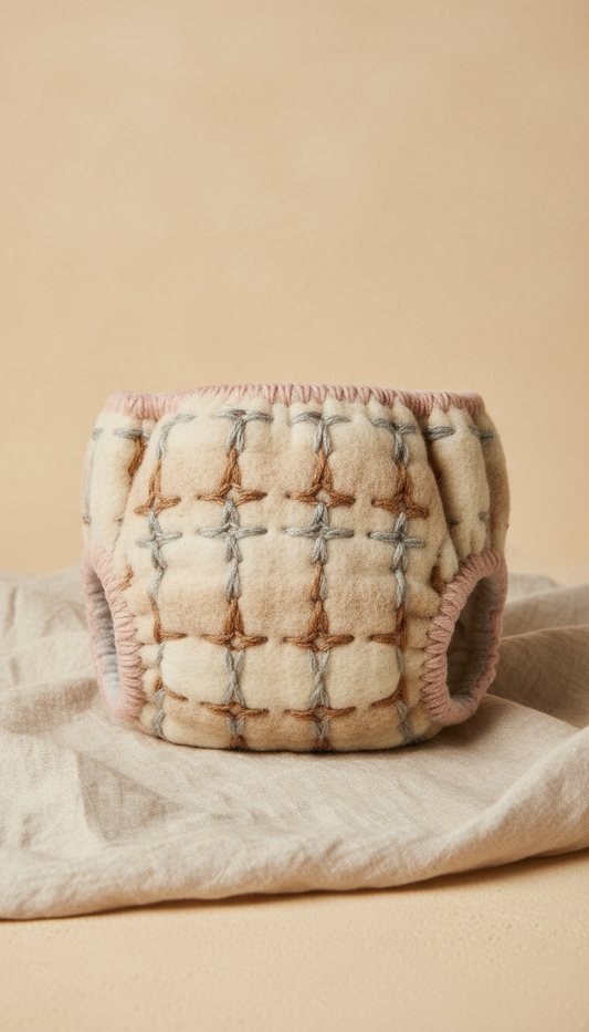Fitted Hand-Stitched Wool Diaper